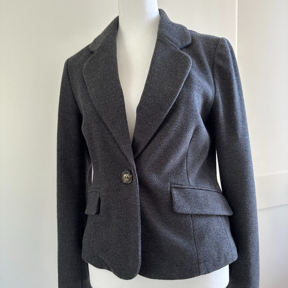 ANTHROPOLOGIE CARTONNIER BLUE GRAY BLAZER SZ 4